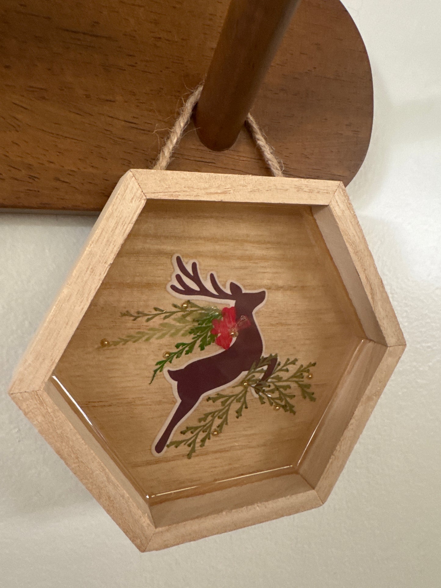 Reindeer Holiday Wood Frame