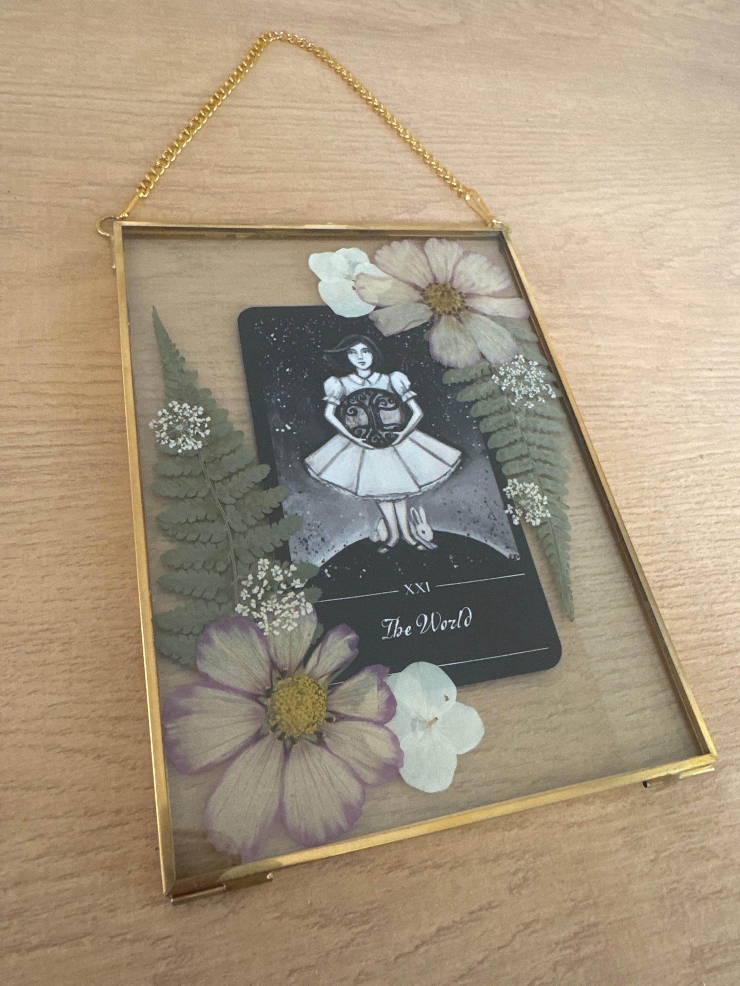 "The World" Tarot Hanging Glass Frame