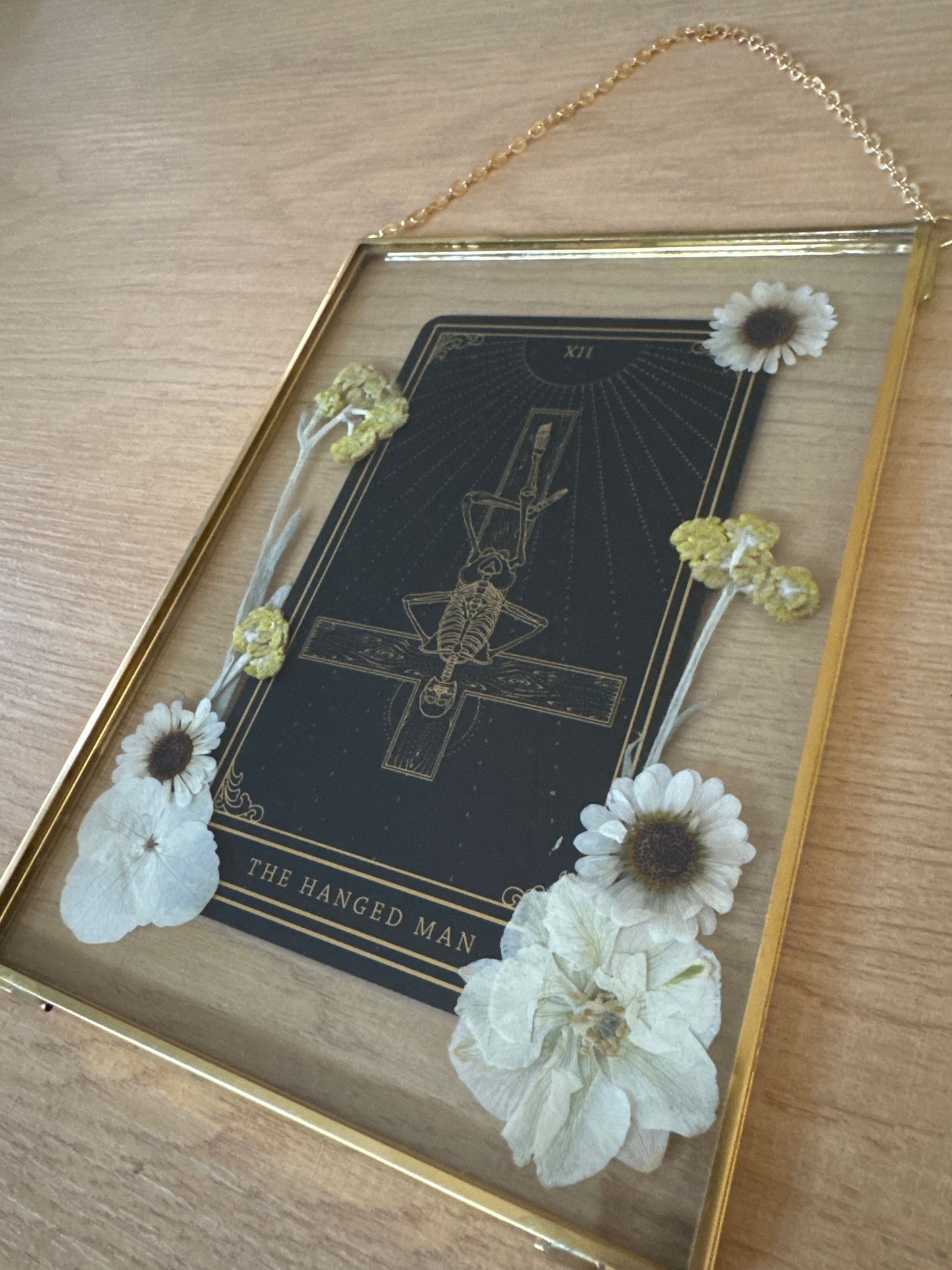 The Hanged Man Tarot Glass Hanging Frame 5x7”