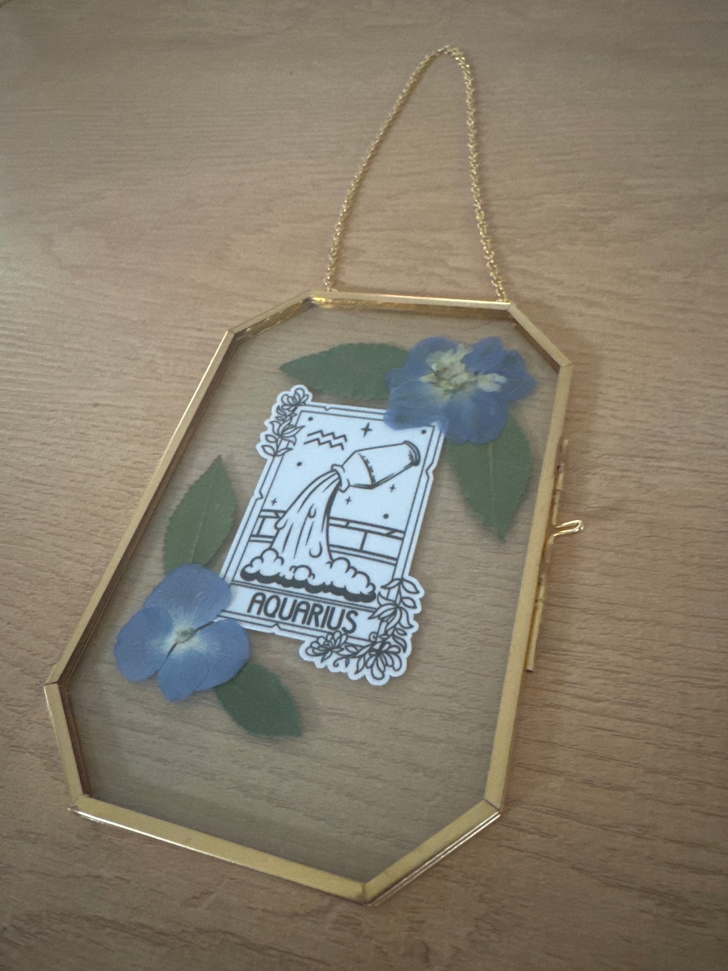Aquarius Sign Glass Frame