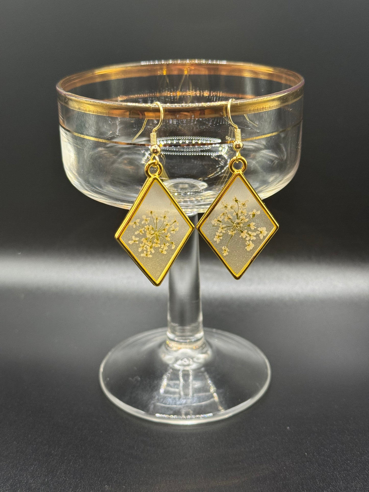 White Gardenia Muse Gold Earrings