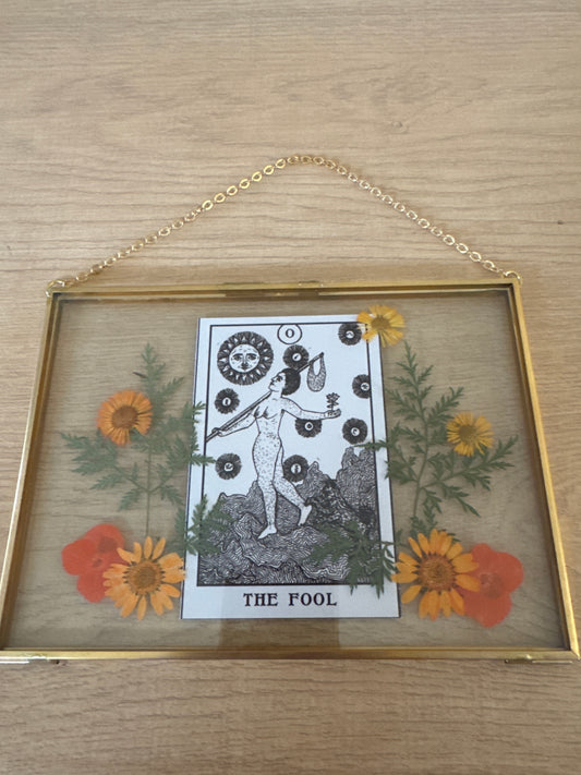 The Fool Tarot Glass Hanging Frame 5x7”