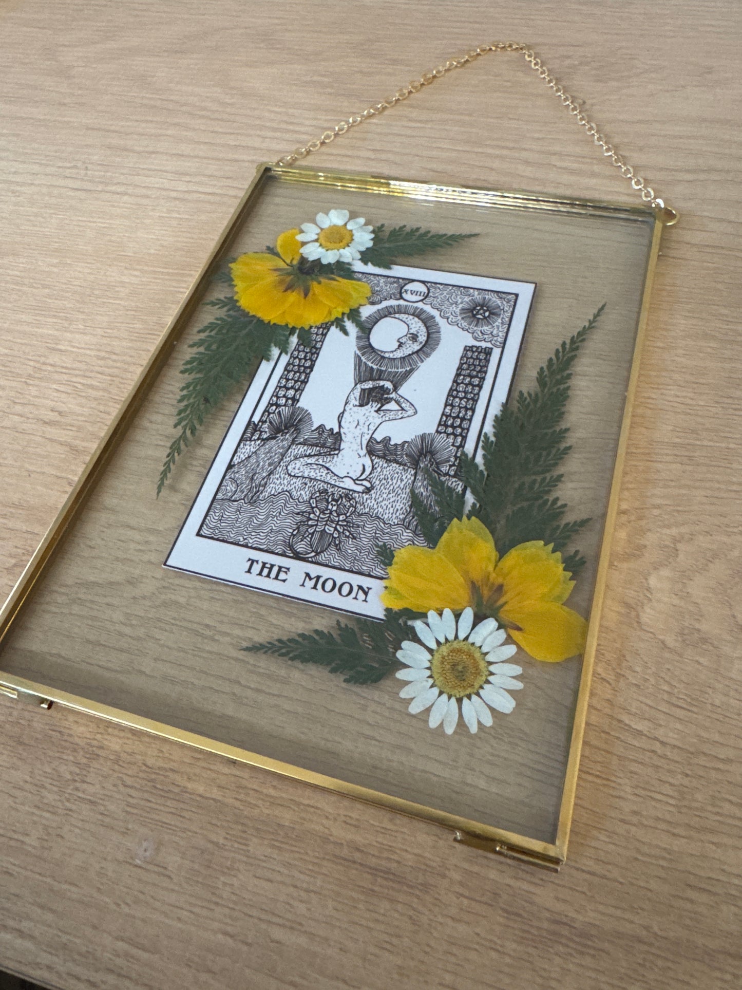 The Moon Tarot Glass Hanging Frame 5x7”