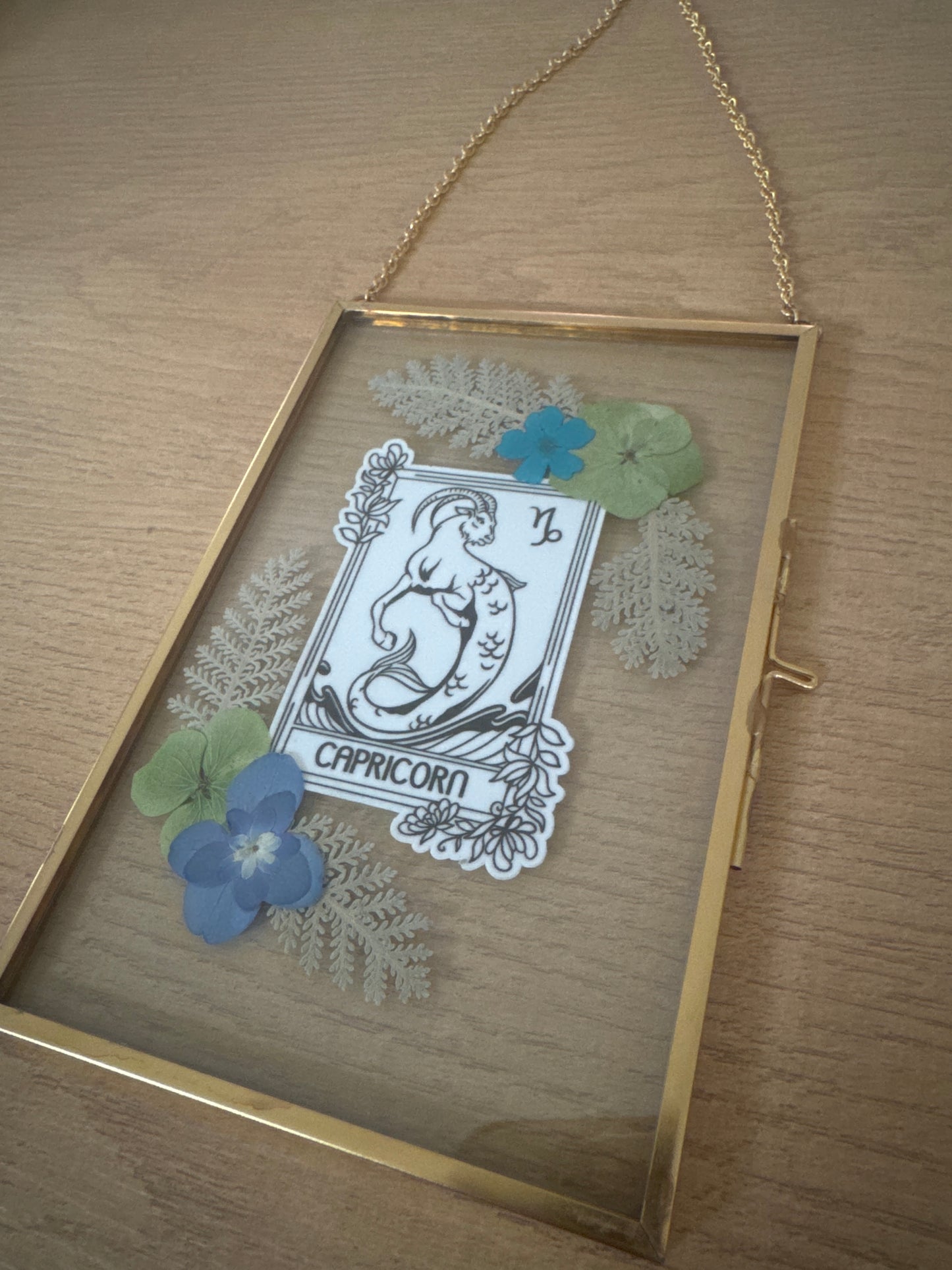 Capricorn Sign Glass Frame