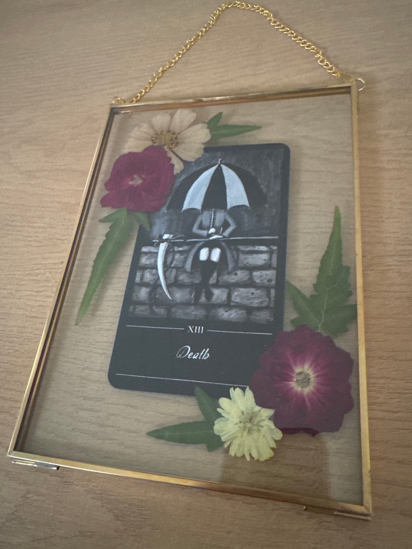 "Death" Tarot Hanging Glass Frame