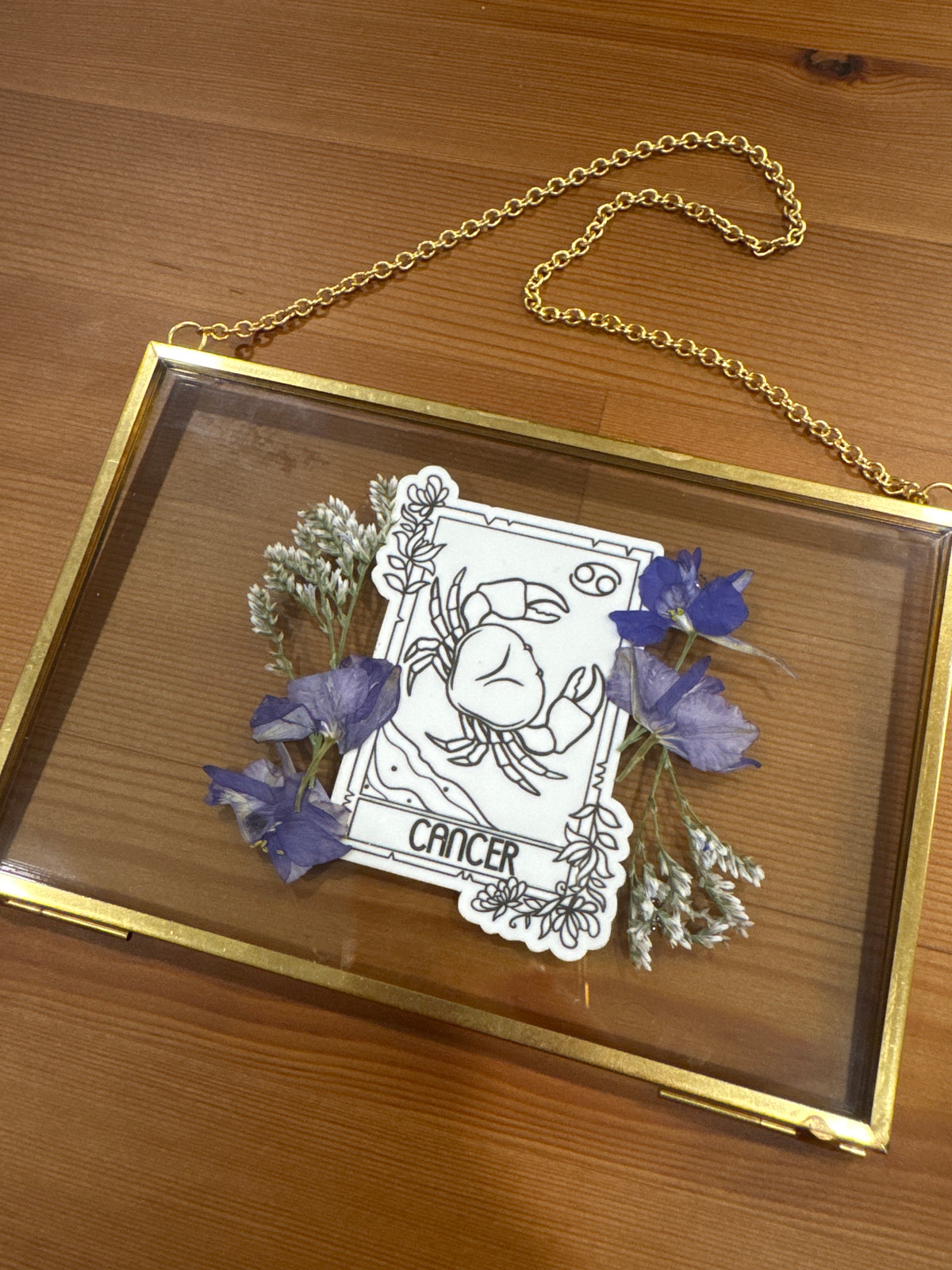 Cancer Zodiac Birth Sign Glass Frame