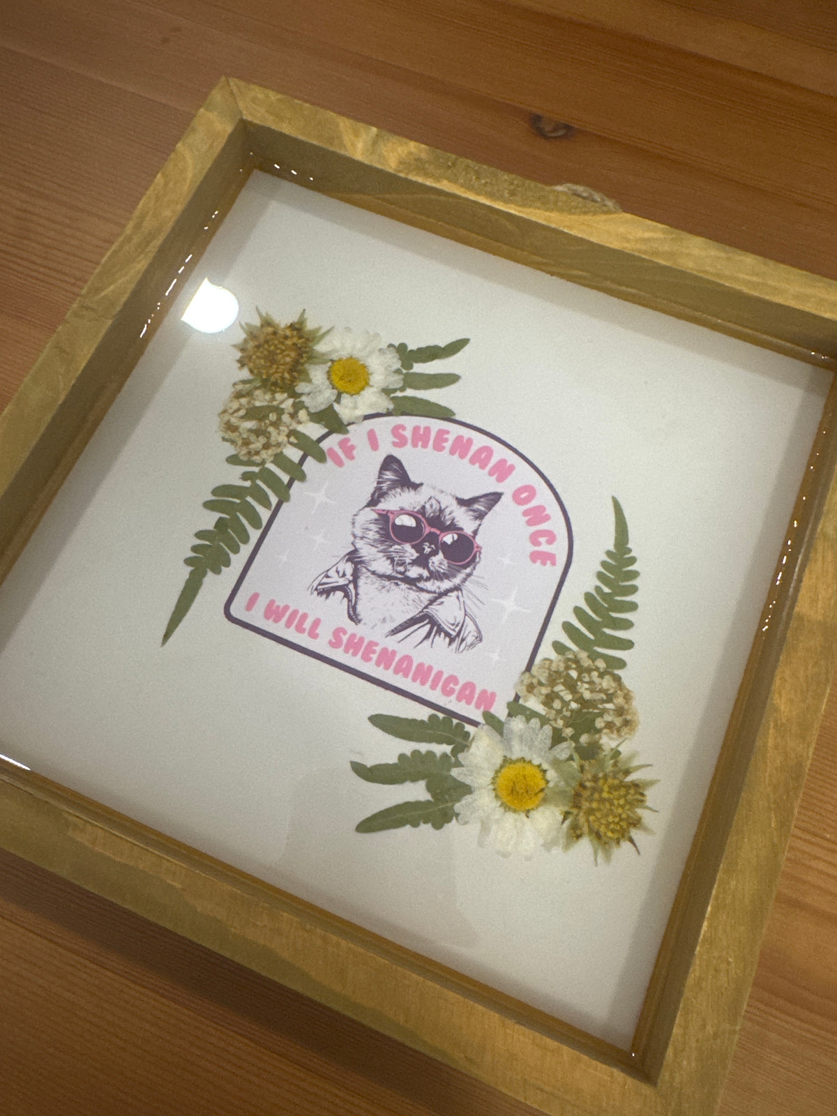 “If I Shenan Once I will Shenanigan” Wood Frame Resin Wall Hanging
