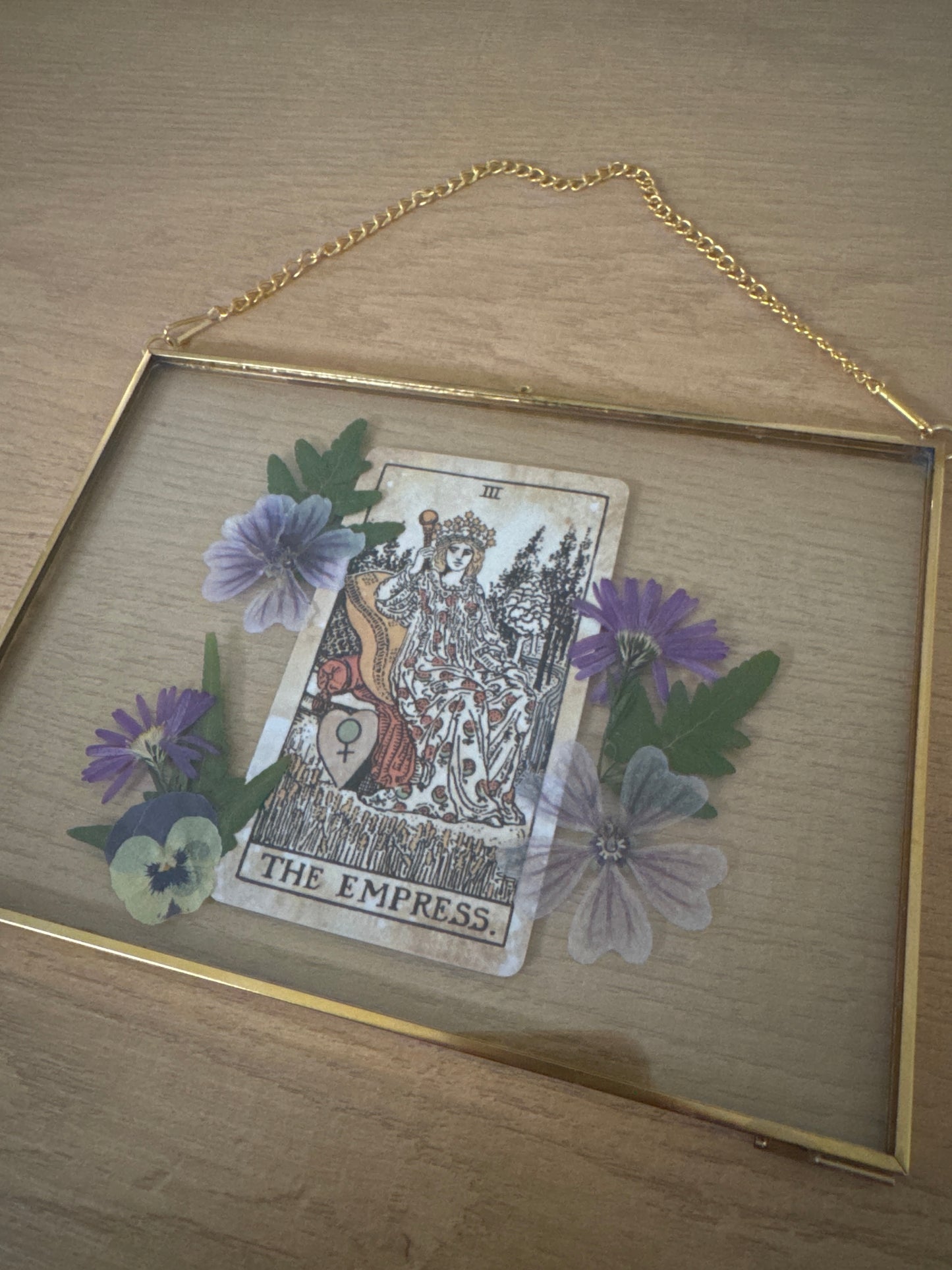 The Empress Tarot Hanging Glass Frame