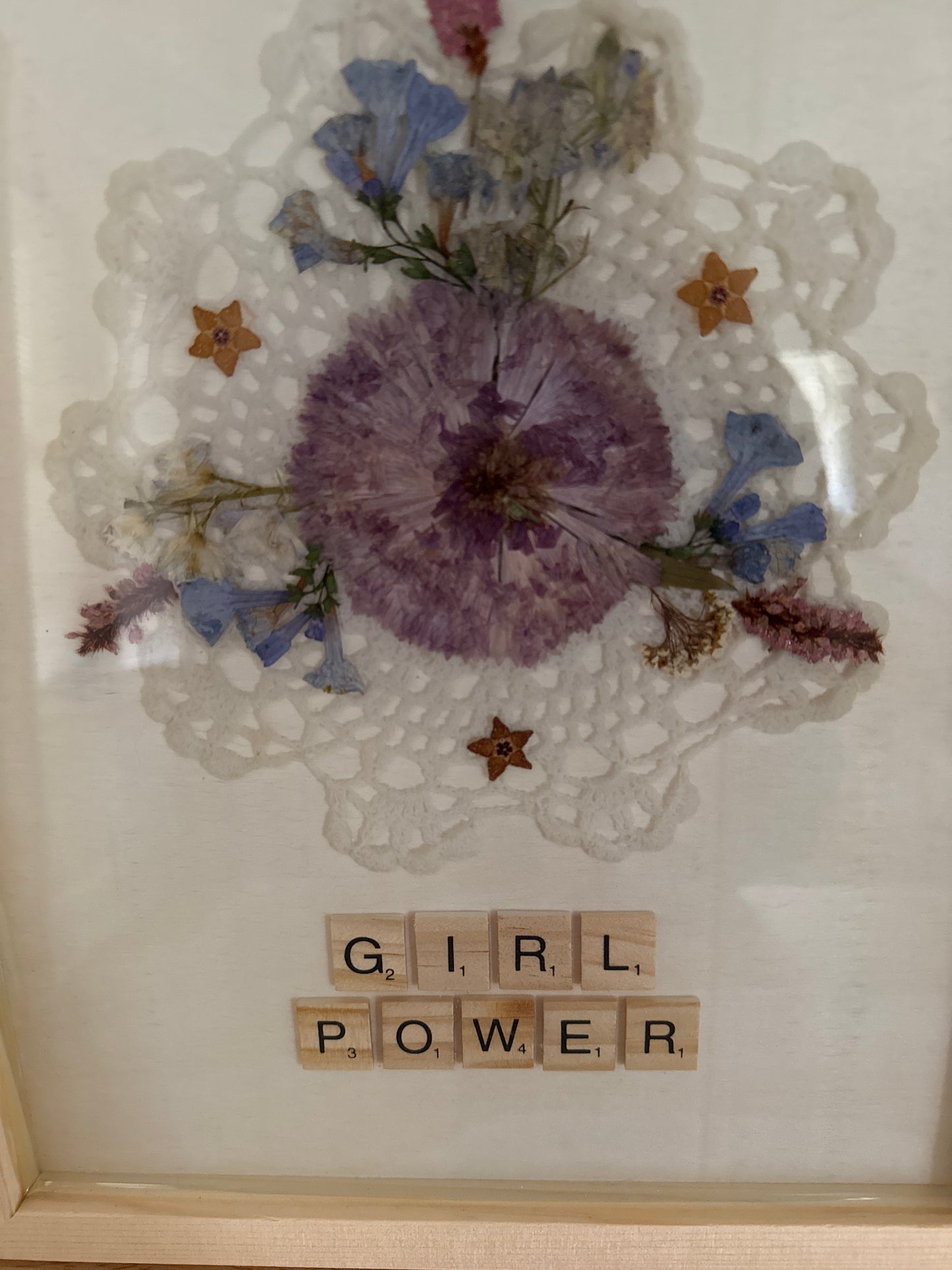 “Girl Power” Pressed Flower Resin Art Piece