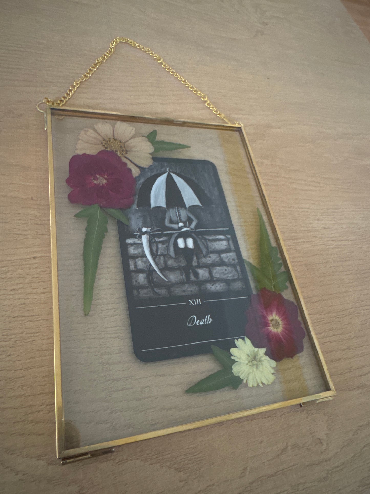 "Death" Tarot Hanging Glass Frame