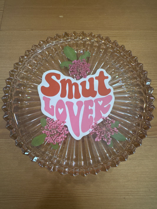 “Smut Lover” Heart Pressed Flower Resin Glass Dish