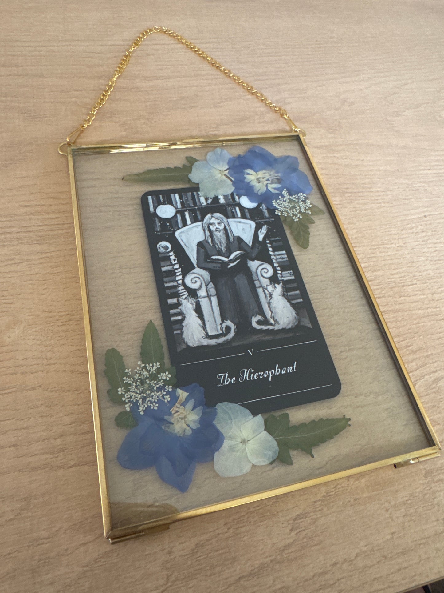 "The Hierophant” Tarot Hanging Glass Frame
