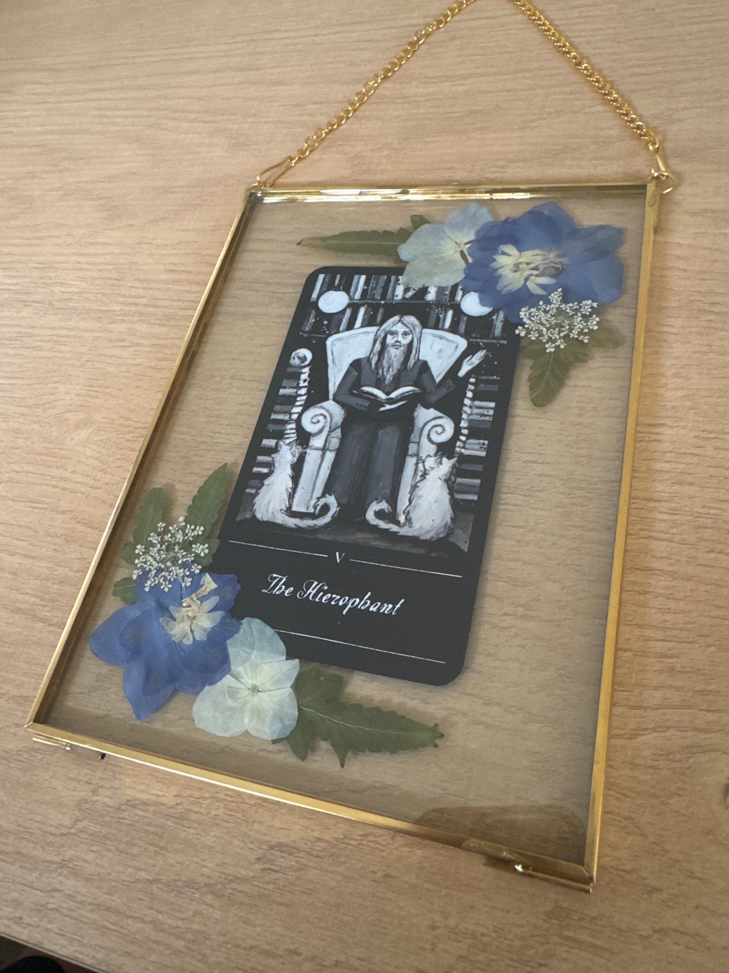 "The Hierophant” Tarot Hanging Glass Frame