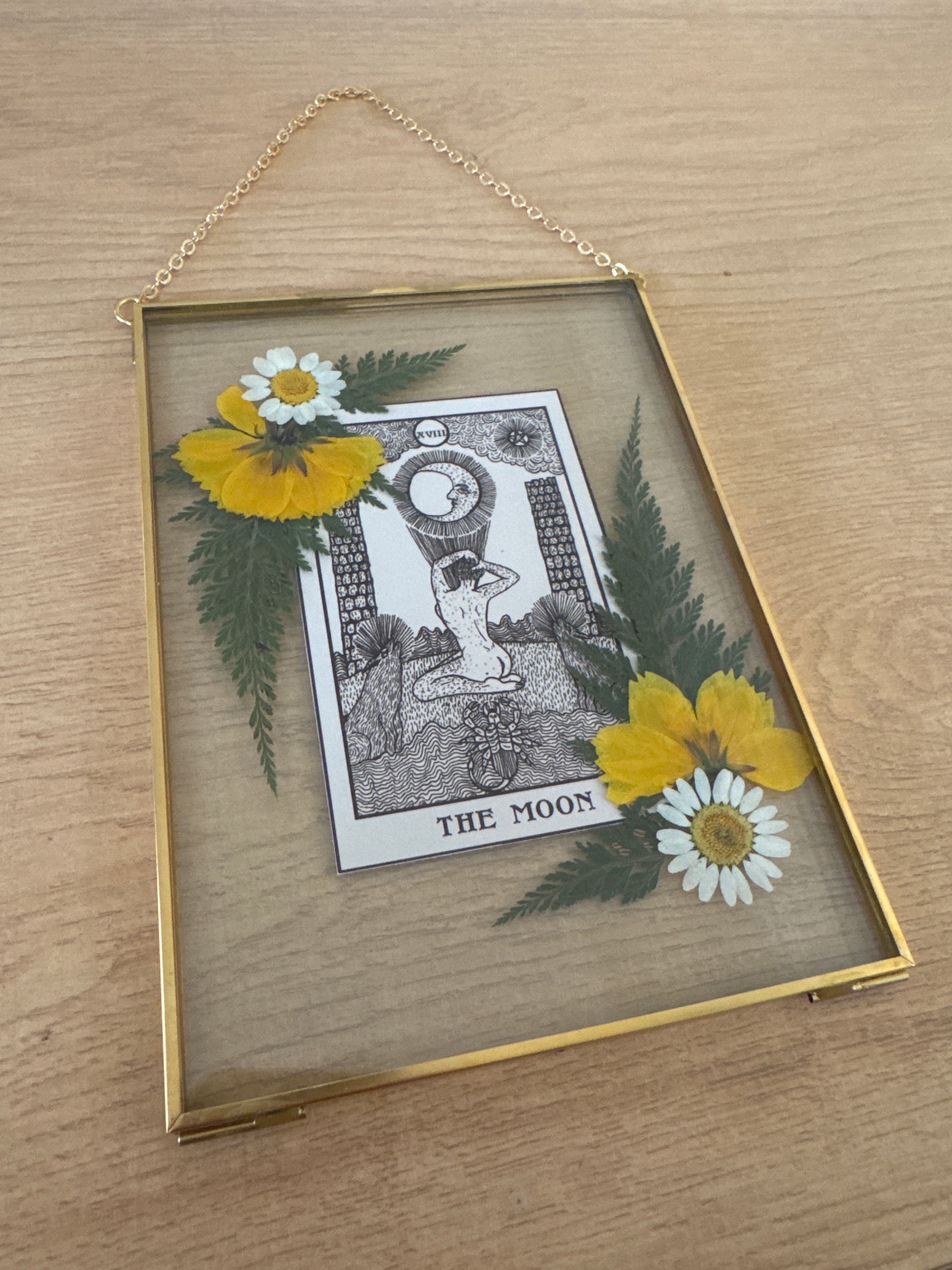 The Moon Tarot Glass Hanging Frame 5x7”
