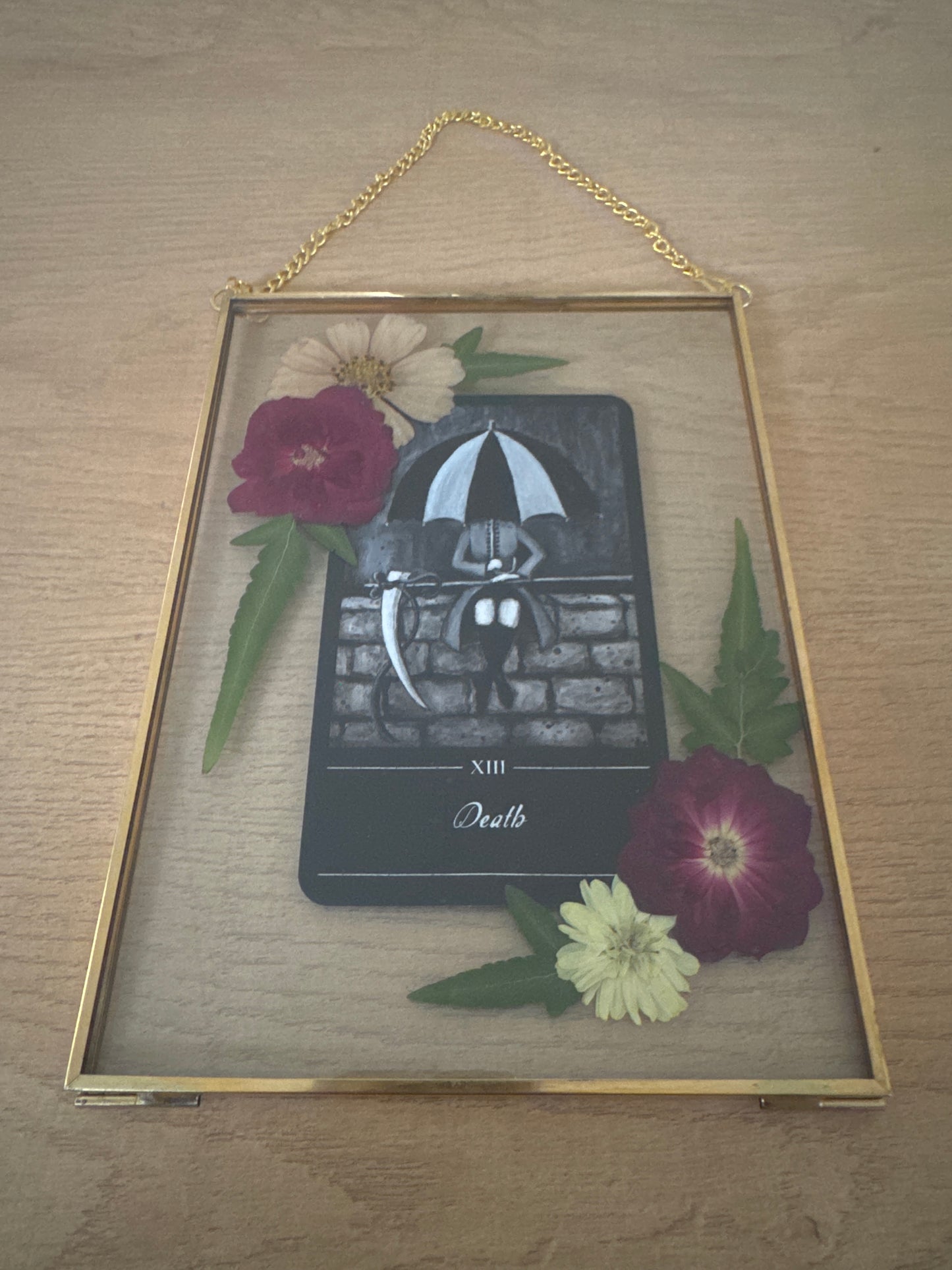 "Death" Tarot Hanging Glass Frame