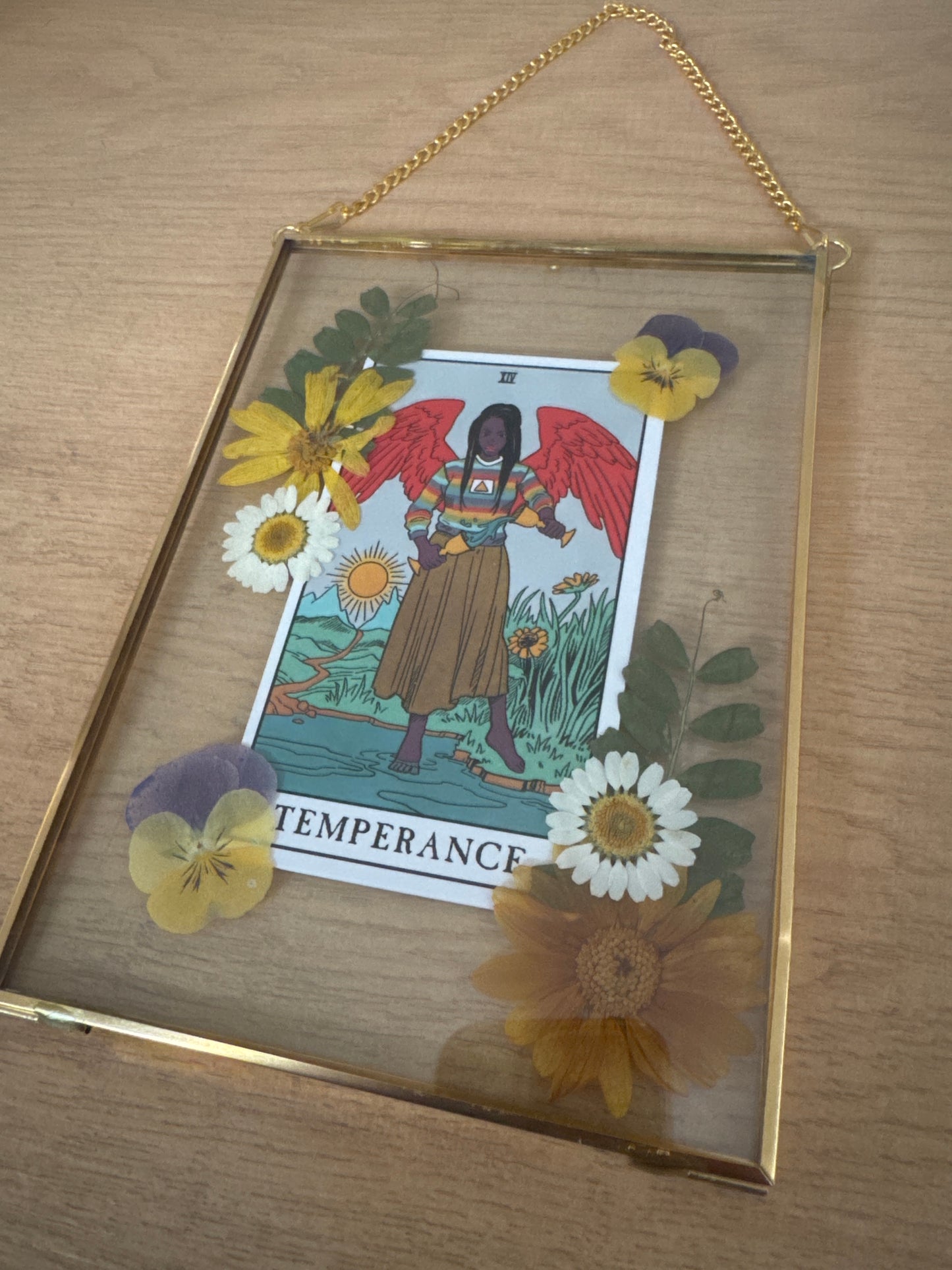 "Temperance" Tarot Hanging Glass Frame