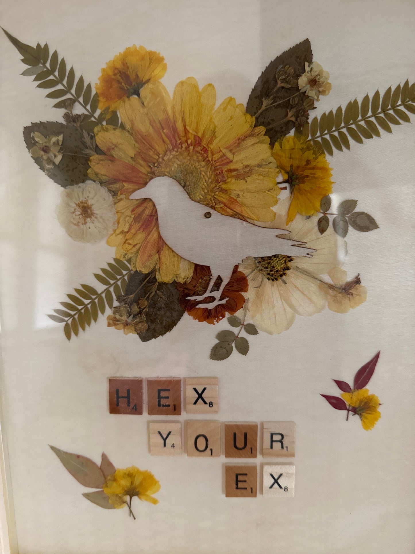 “Hex Your Ex” Pressed Flower Resin Art Piece