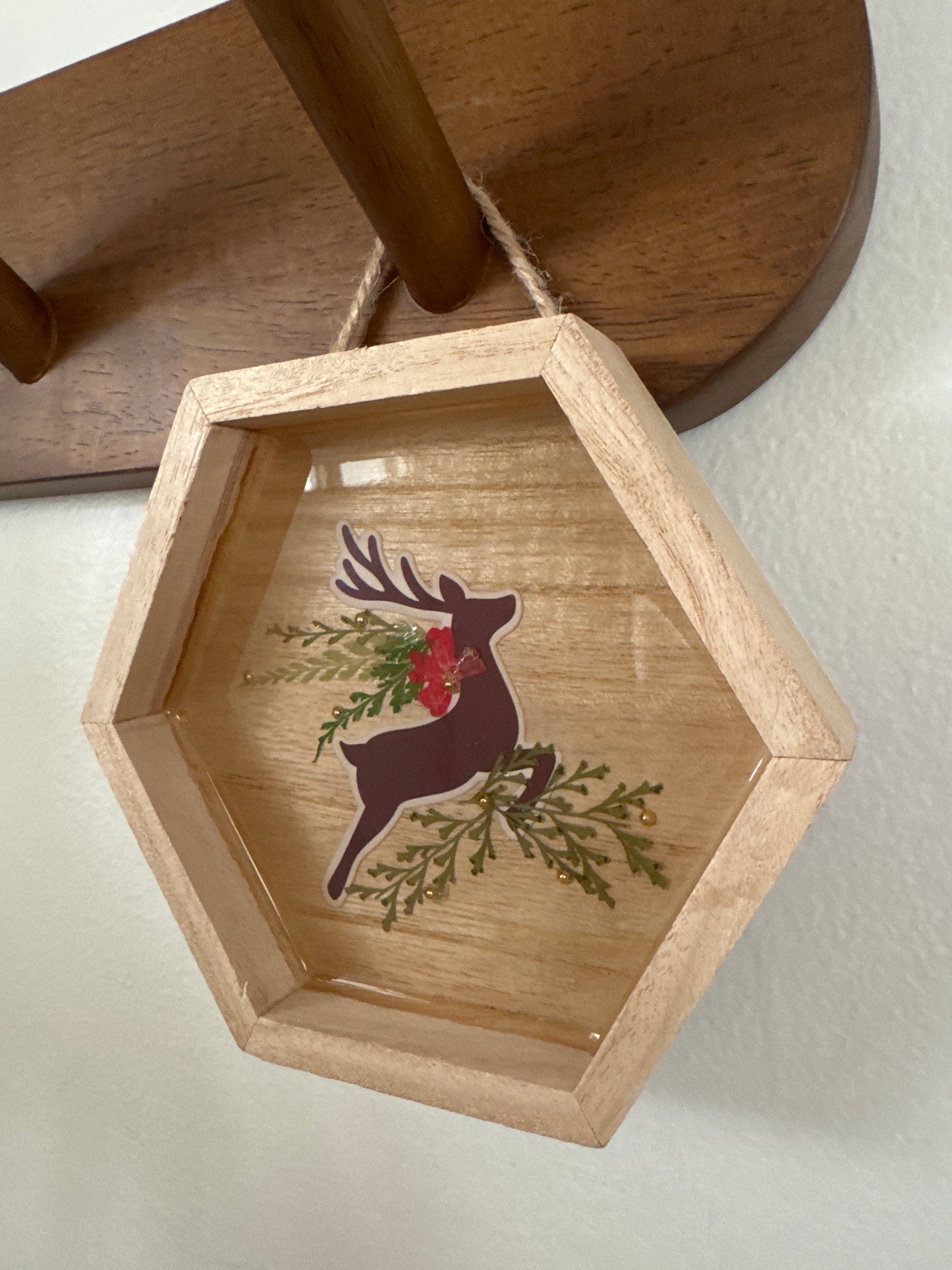 Reindeer Holiday Wood Frame