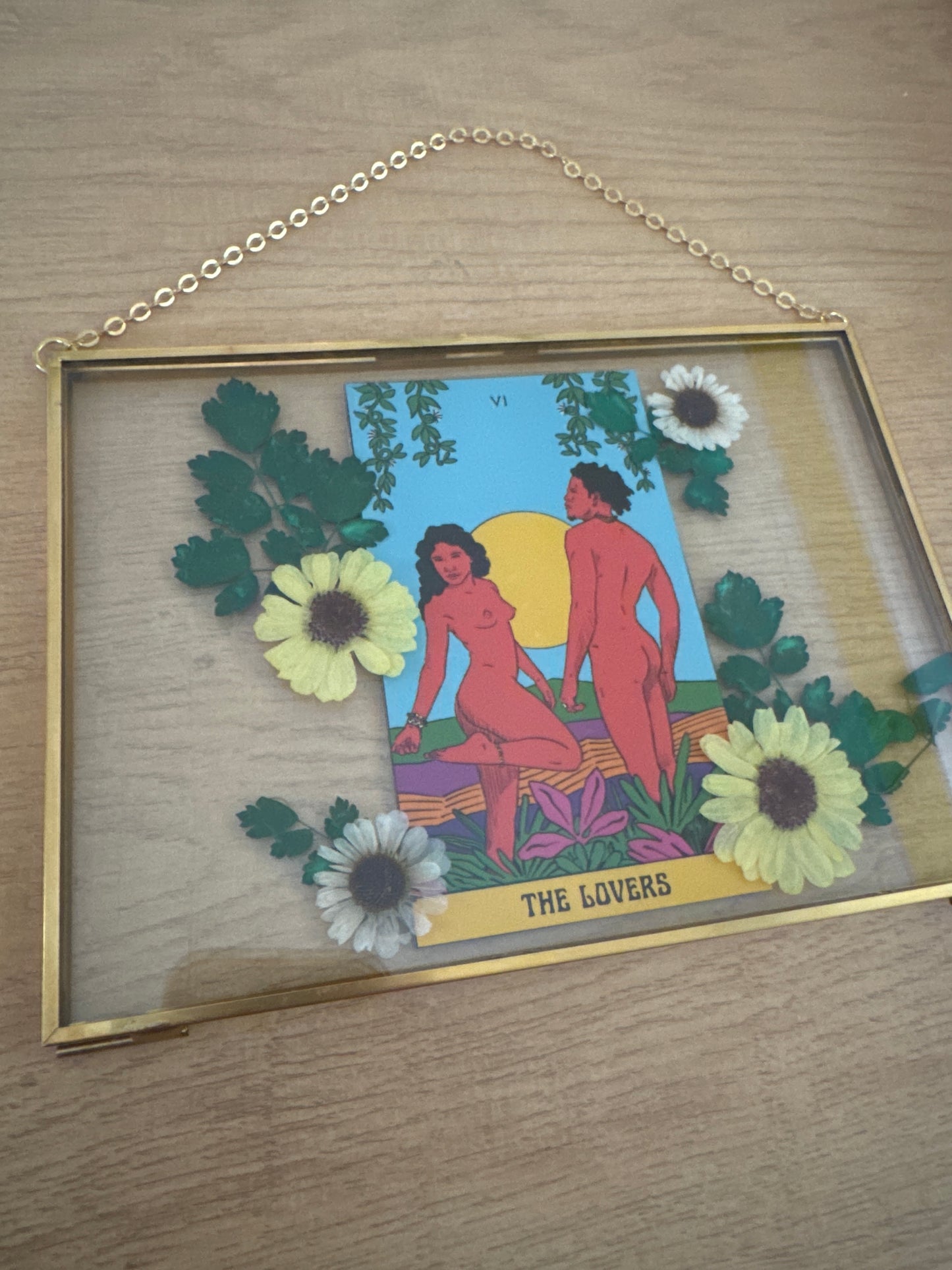 "The Lovers" Tarot Hanging Glass Frame