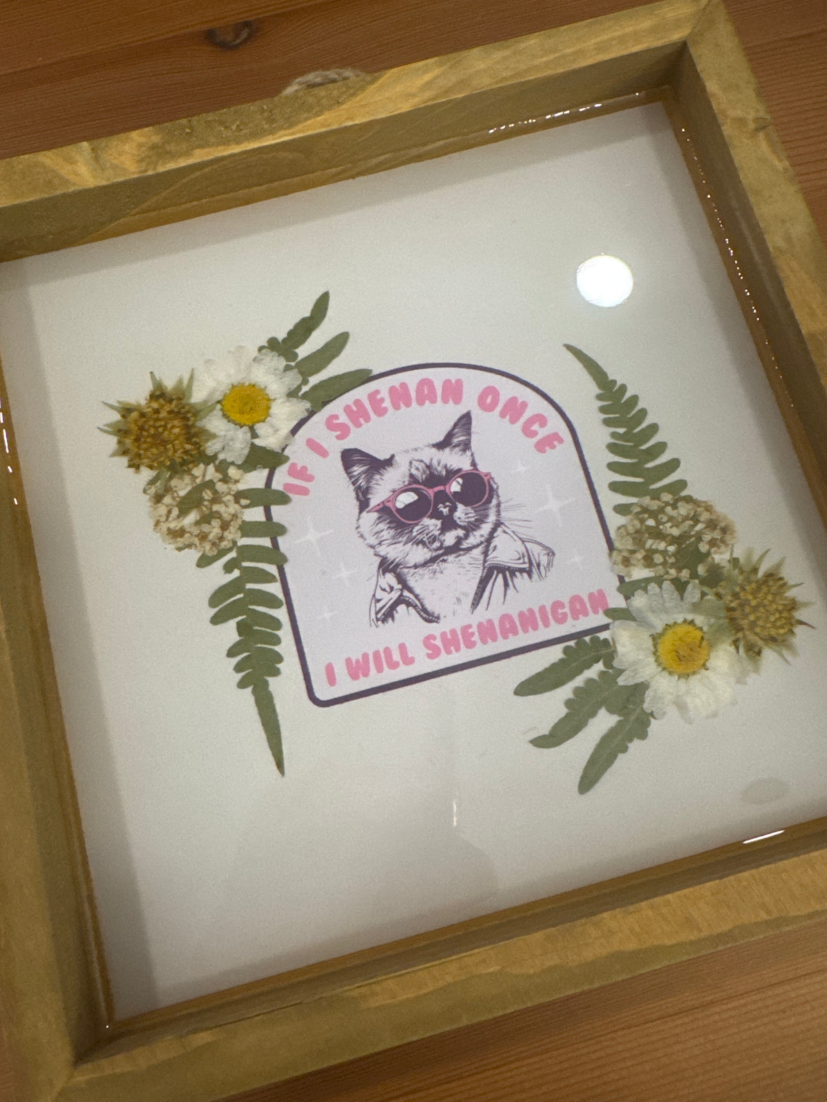 “If I Shenan Once I will Shenanigan” Wood Frame Resin Wall Hanging
