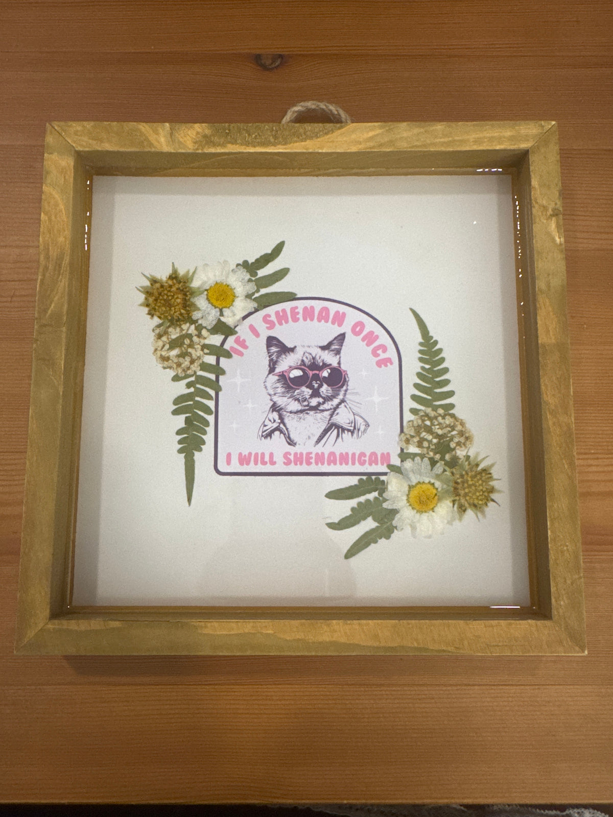 “If I Shenan Once I will Shenanigan” Wood Frame Resin Wall Hanging