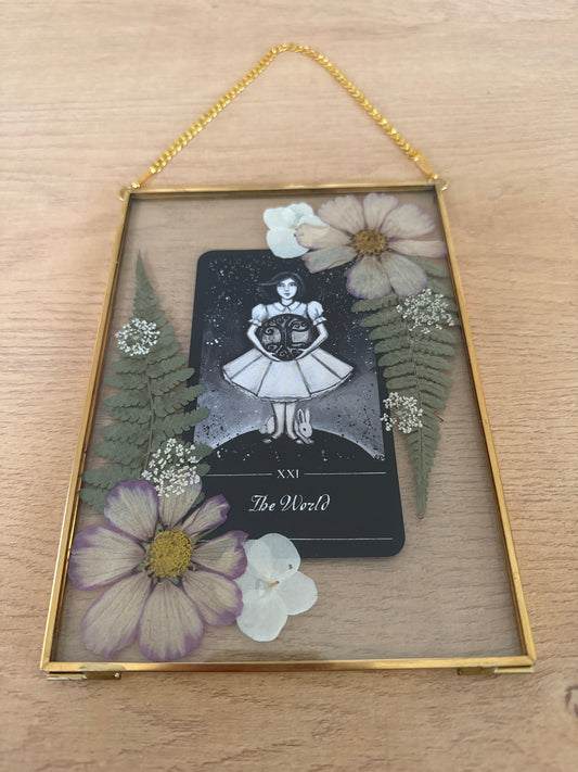 "The World" Tarot Hanging Glass Frame