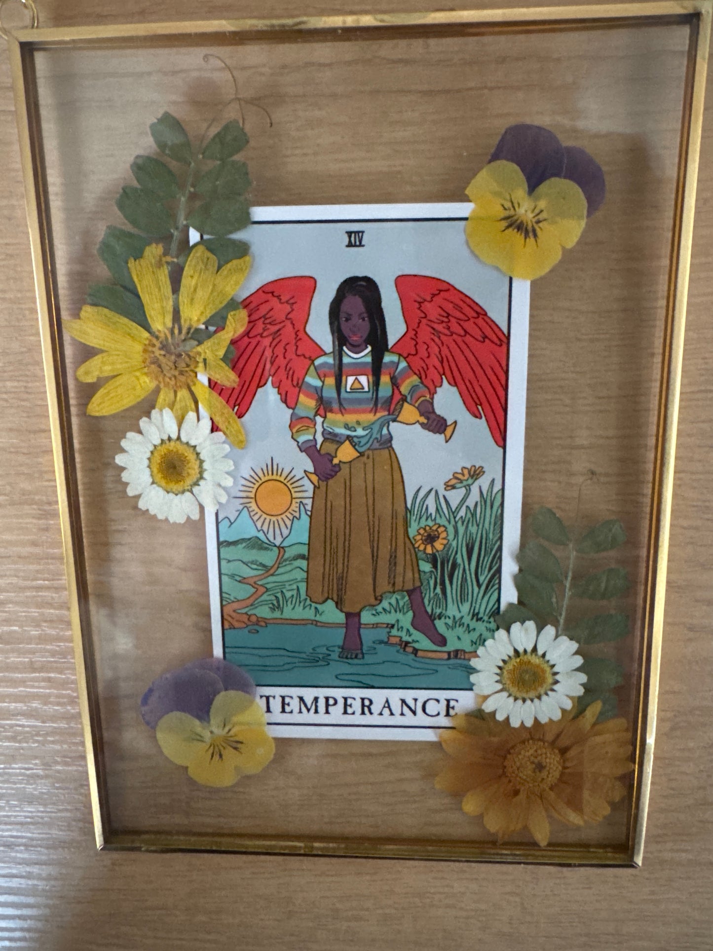 "Temperance" Tarot Hanging Glass Frame