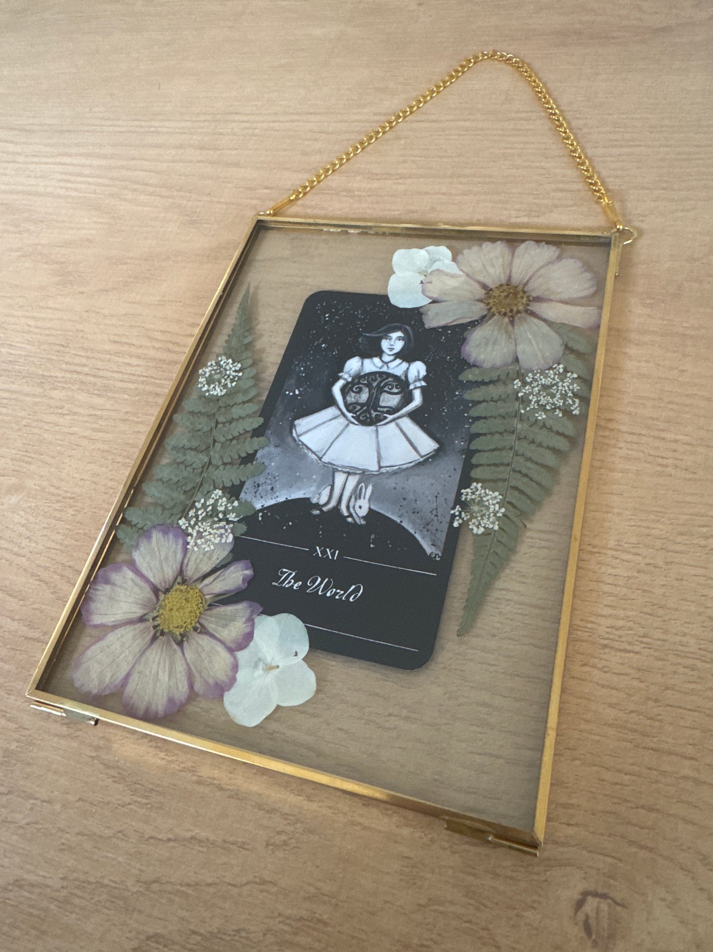 "The World" Tarot Hanging Glass Frame