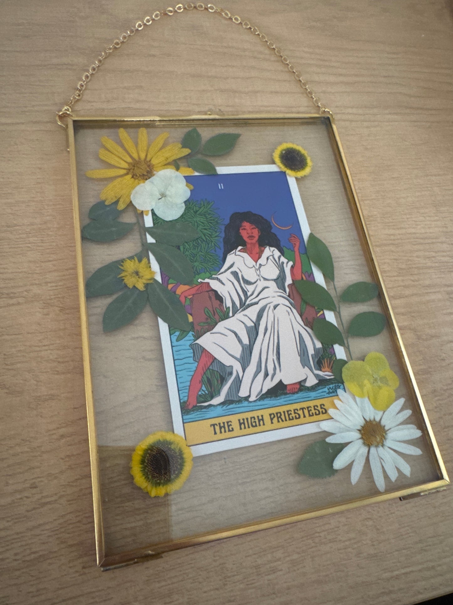 "The High Priestess" Tarot Hanging Glass Frame