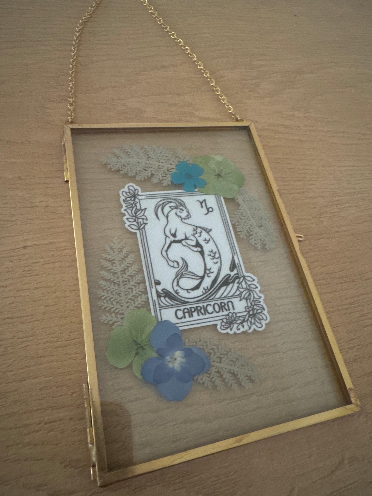Capricorn Sign Glass Frame