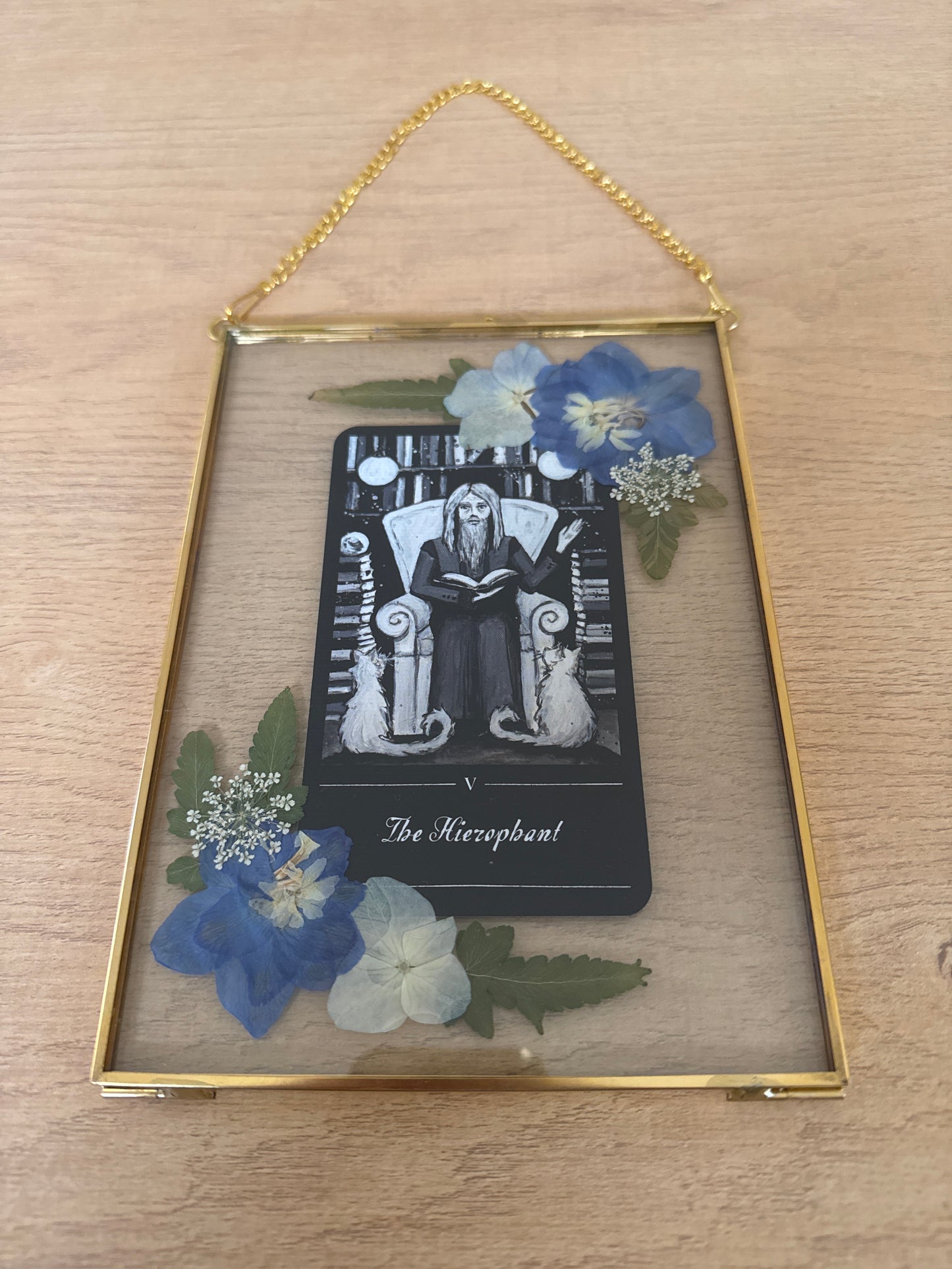 "The Hierophant” Tarot Hanging Glass Frame
