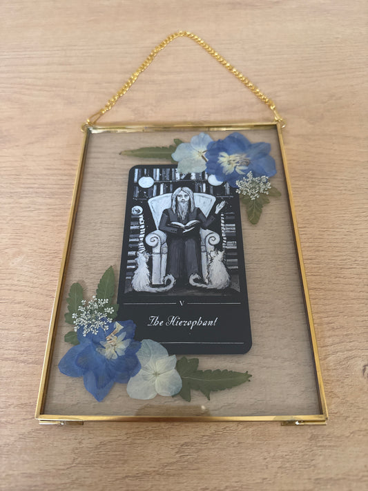 "The Hierophant” Tarot Hanging Glass Frame