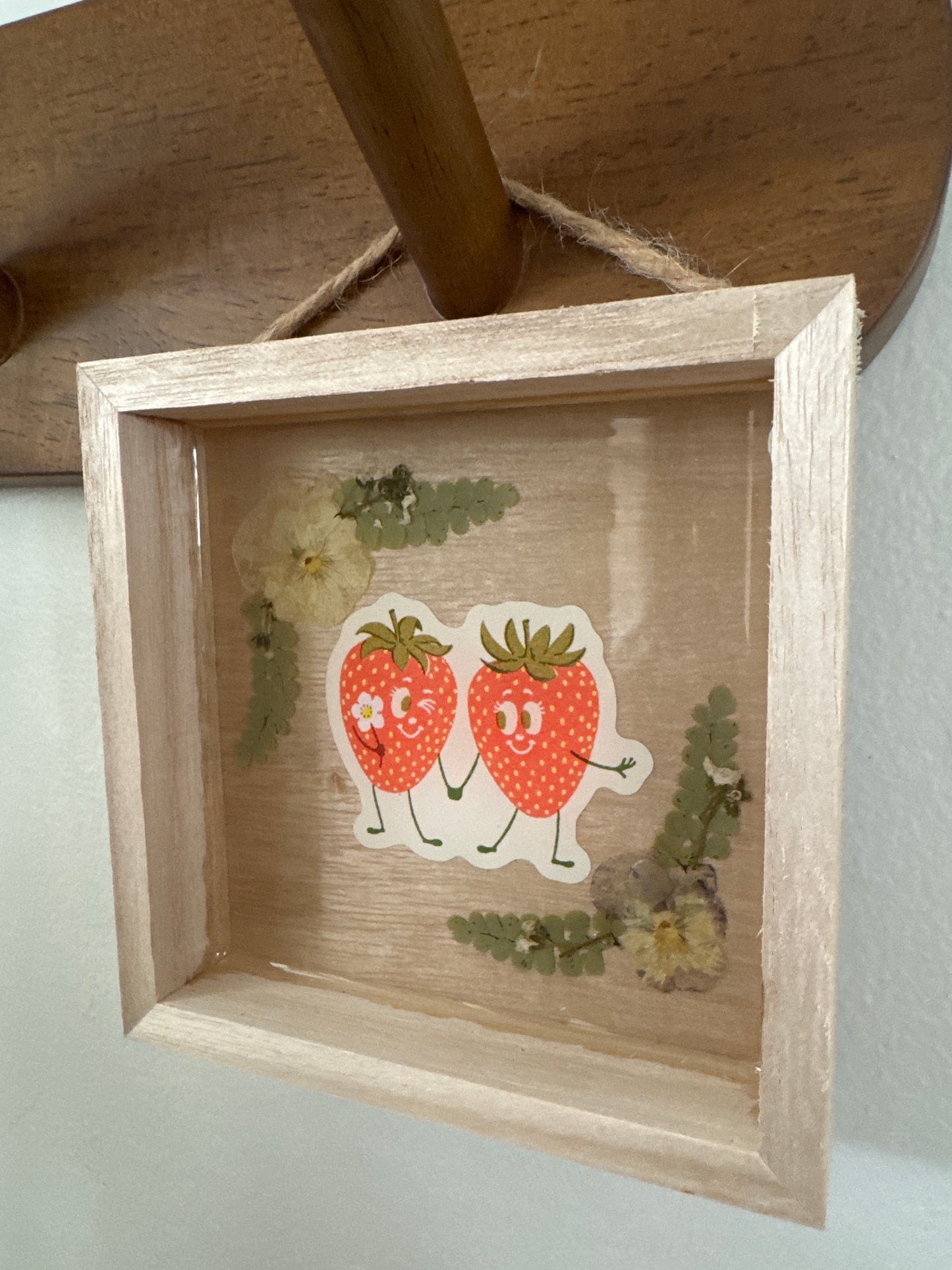Strawberry Couple Wood Frame