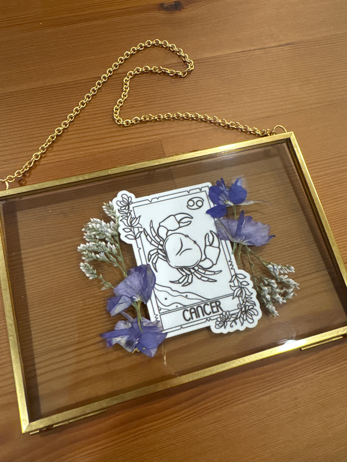 Cancer Zodiac Birth Sign Glass Frame