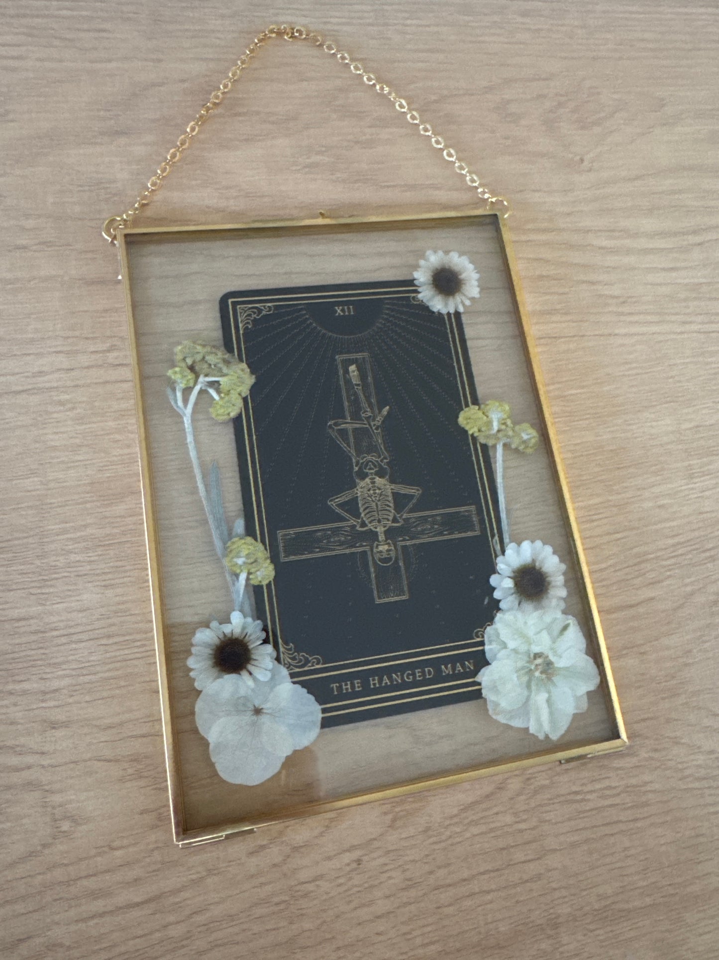 The Hanged Man Tarot Glass Hanging Frame 5x7”
