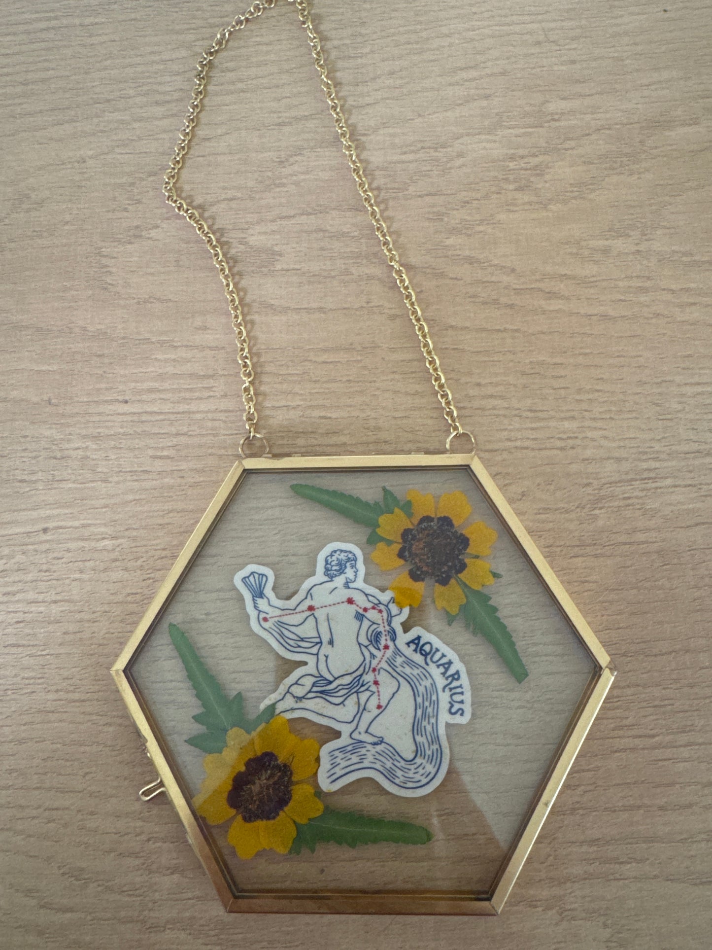 Aquarius Sign Glass Frame
