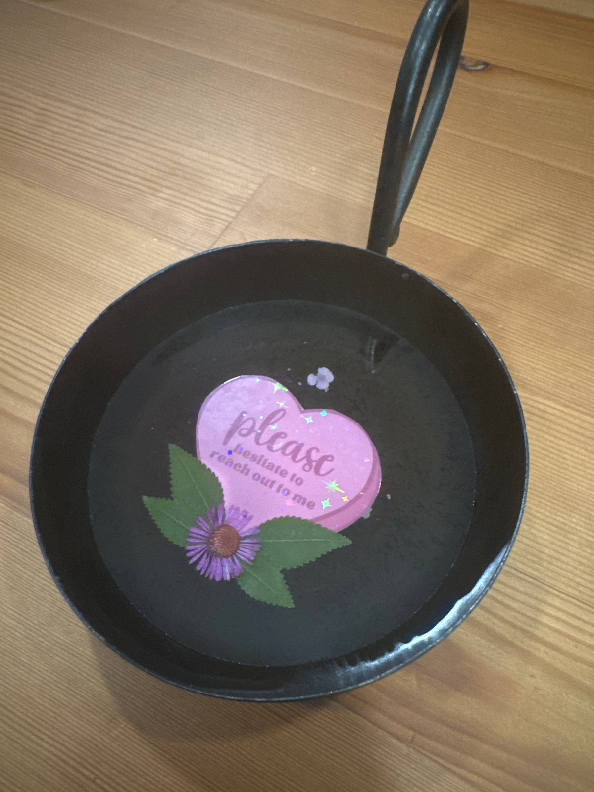 “Please Hesitate to Reach Out to Me” Cast Iron Candle Holder