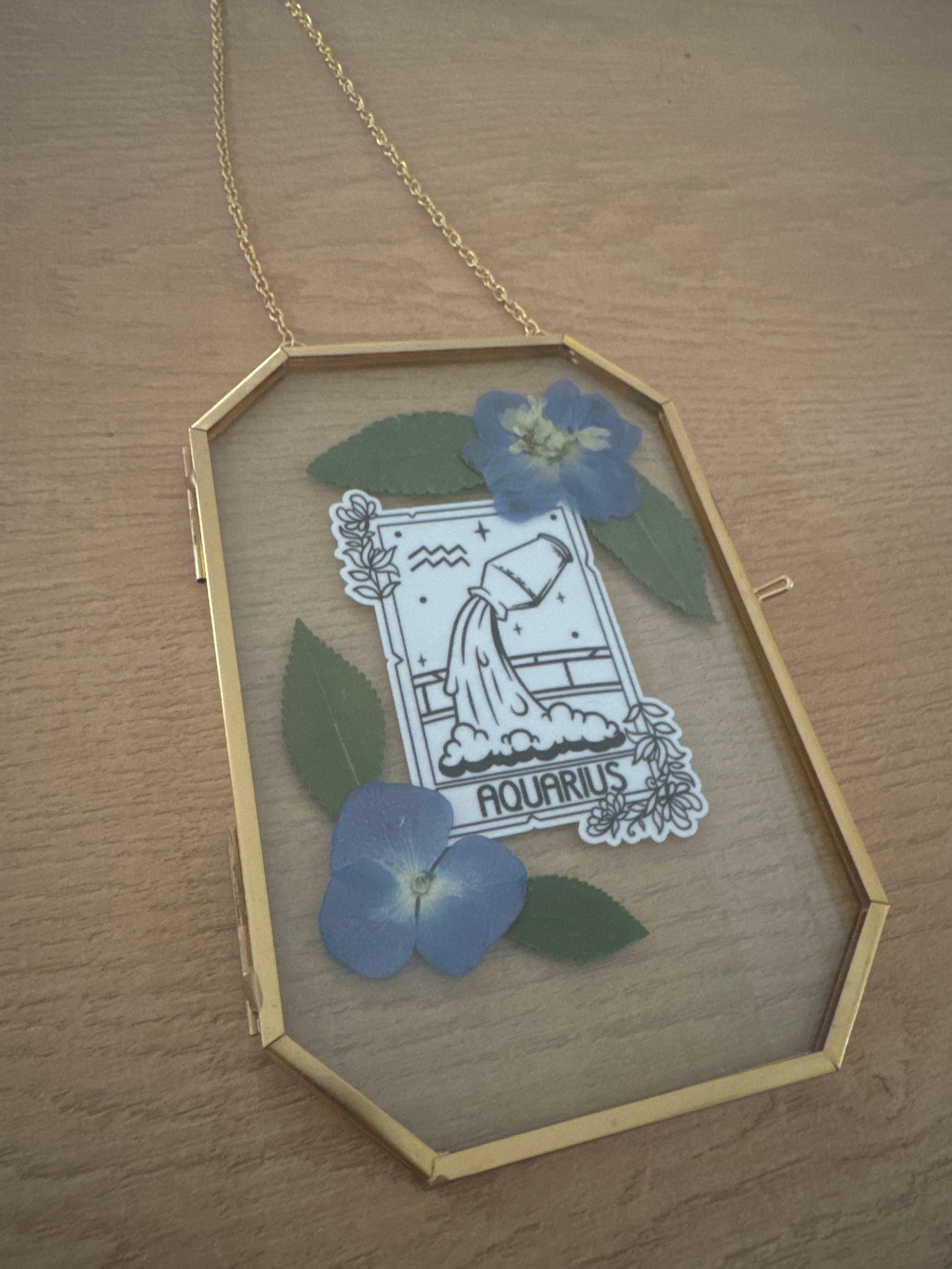 Aquarius Sign Glass Frame