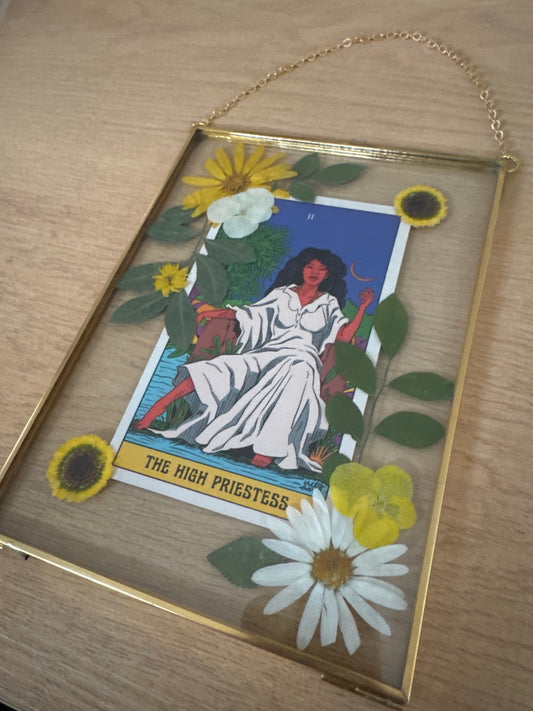 "The High Priestess" Tarot Hanging Glass Frame