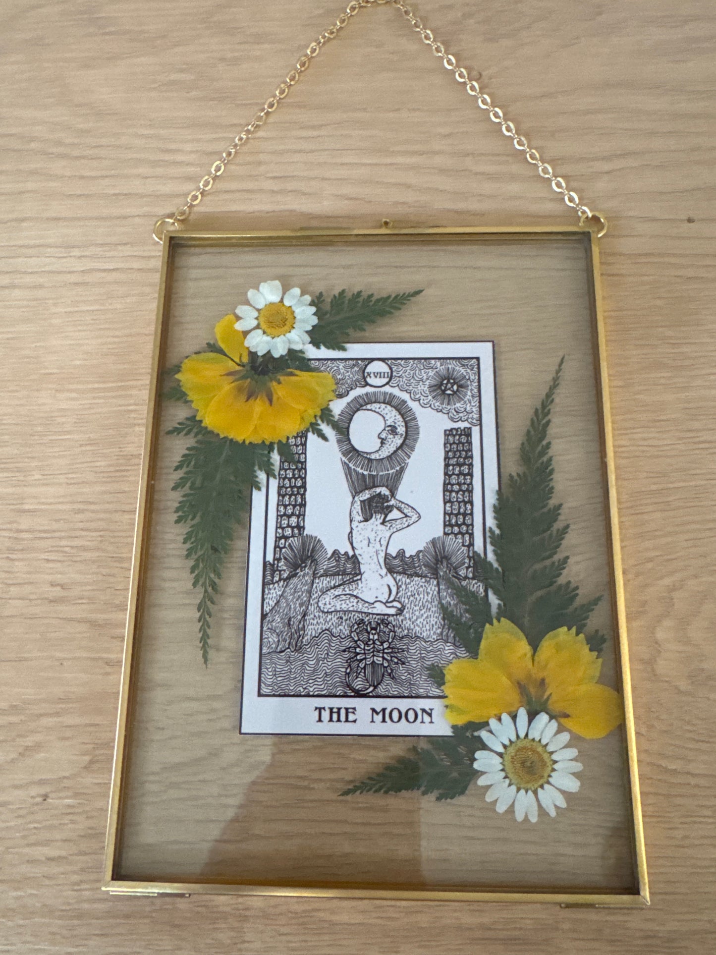 The Moon Tarot Glass Hanging Frame 5x7”