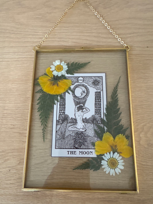 The Moon Tarot Glass Hanging Frame 5x7”