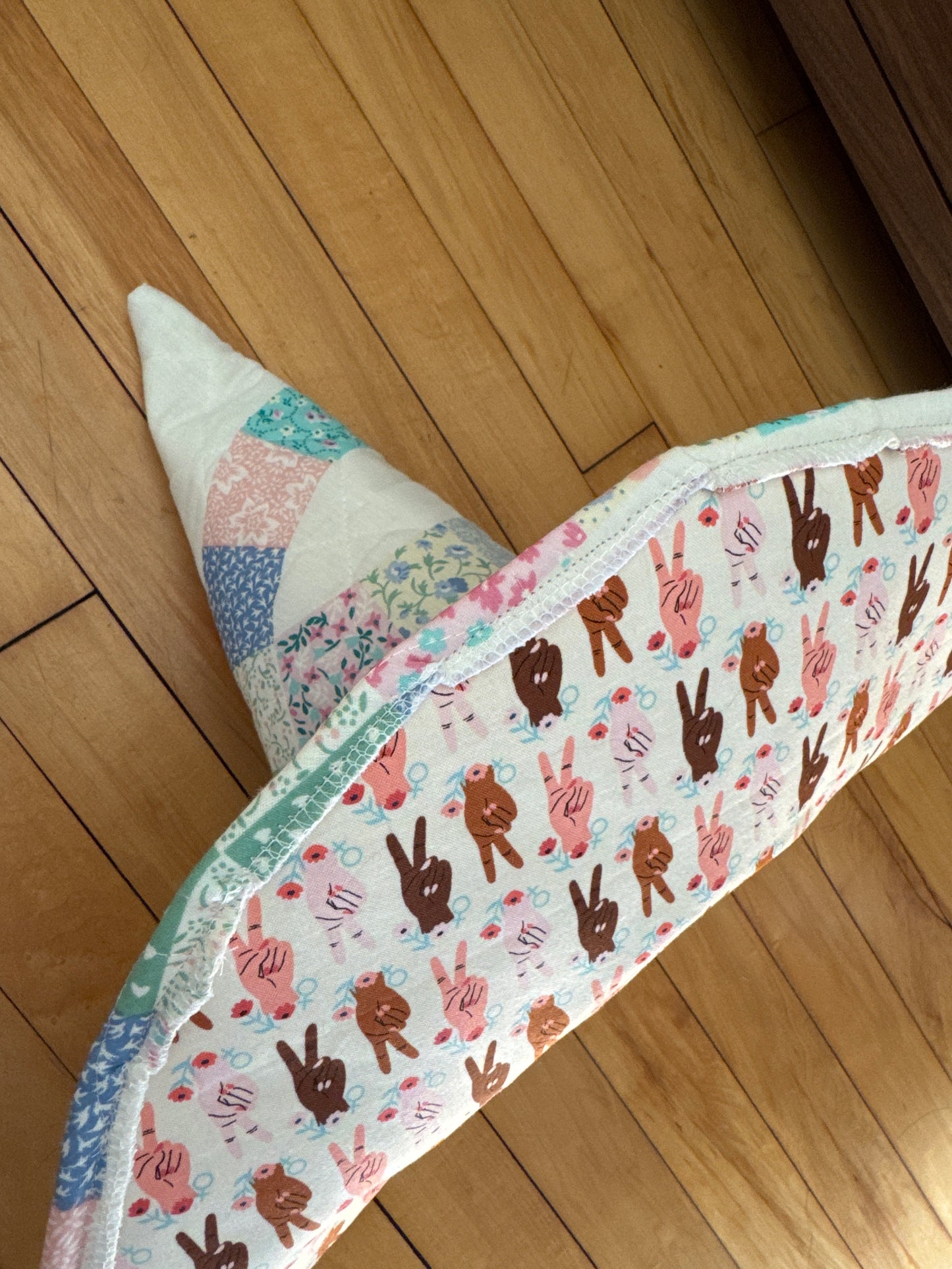 Pastel Pink/Blue Quilted Witch Hat 22-23”