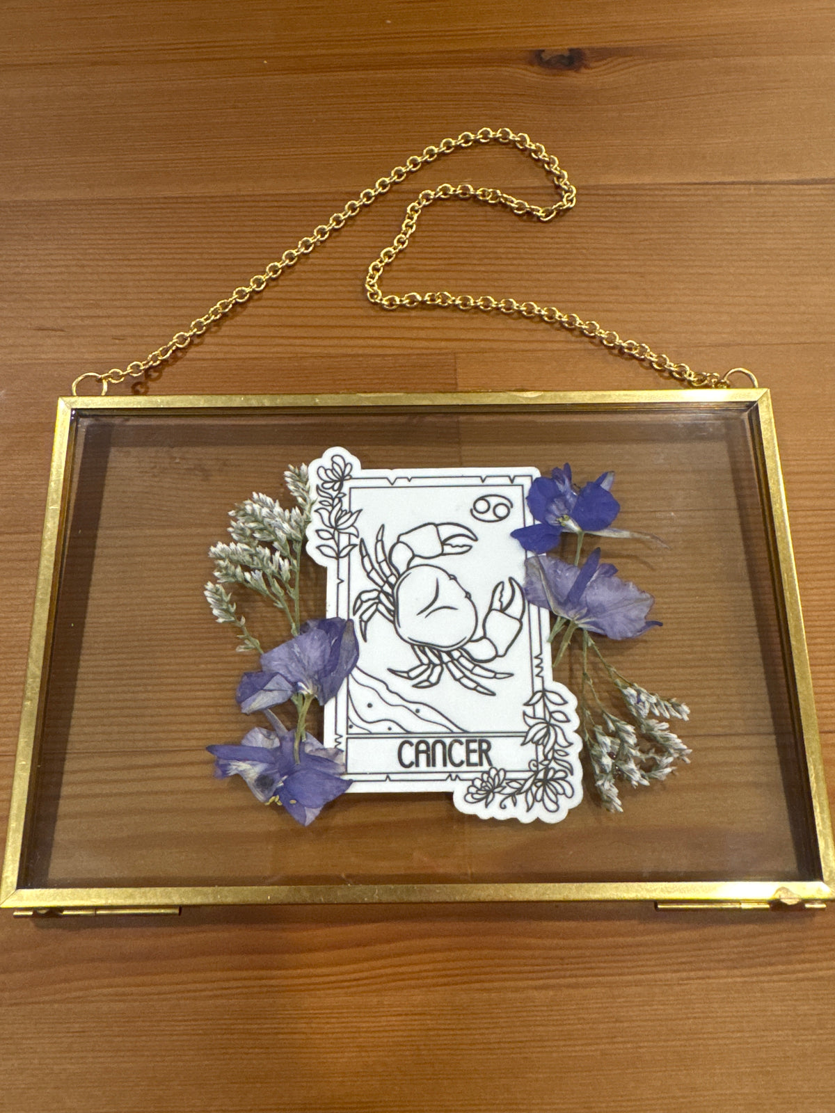 Cancer Zodiac Birth Sign Glass Frame