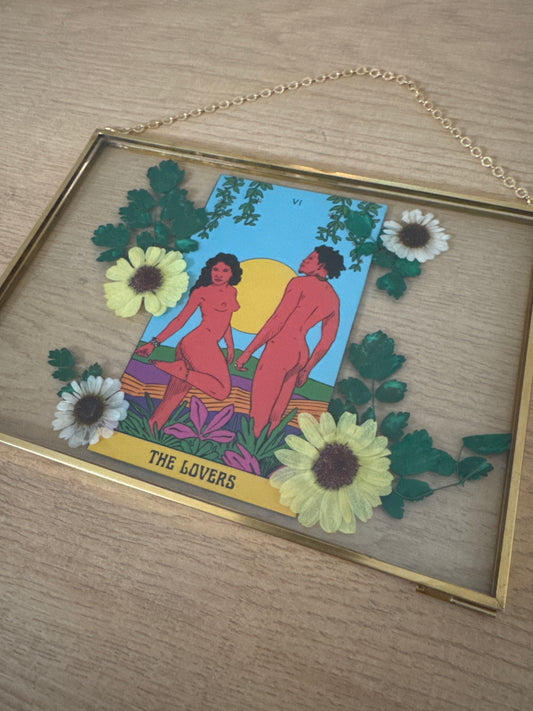 "The Lovers" Tarot Hanging Glass Frame