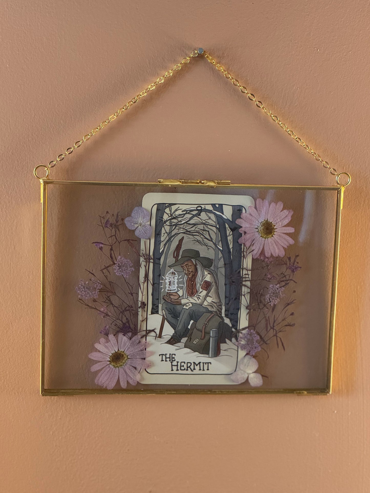 "The Hermit" Tarot Hanging Glass Frame