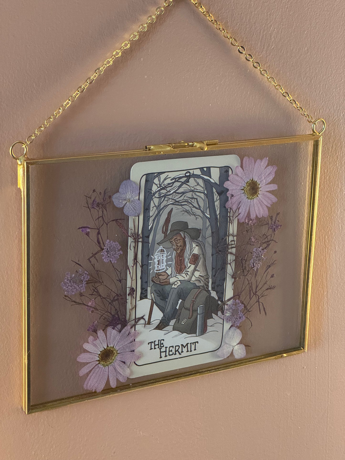 "The Hermit" Tarot Hanging Glass Frame