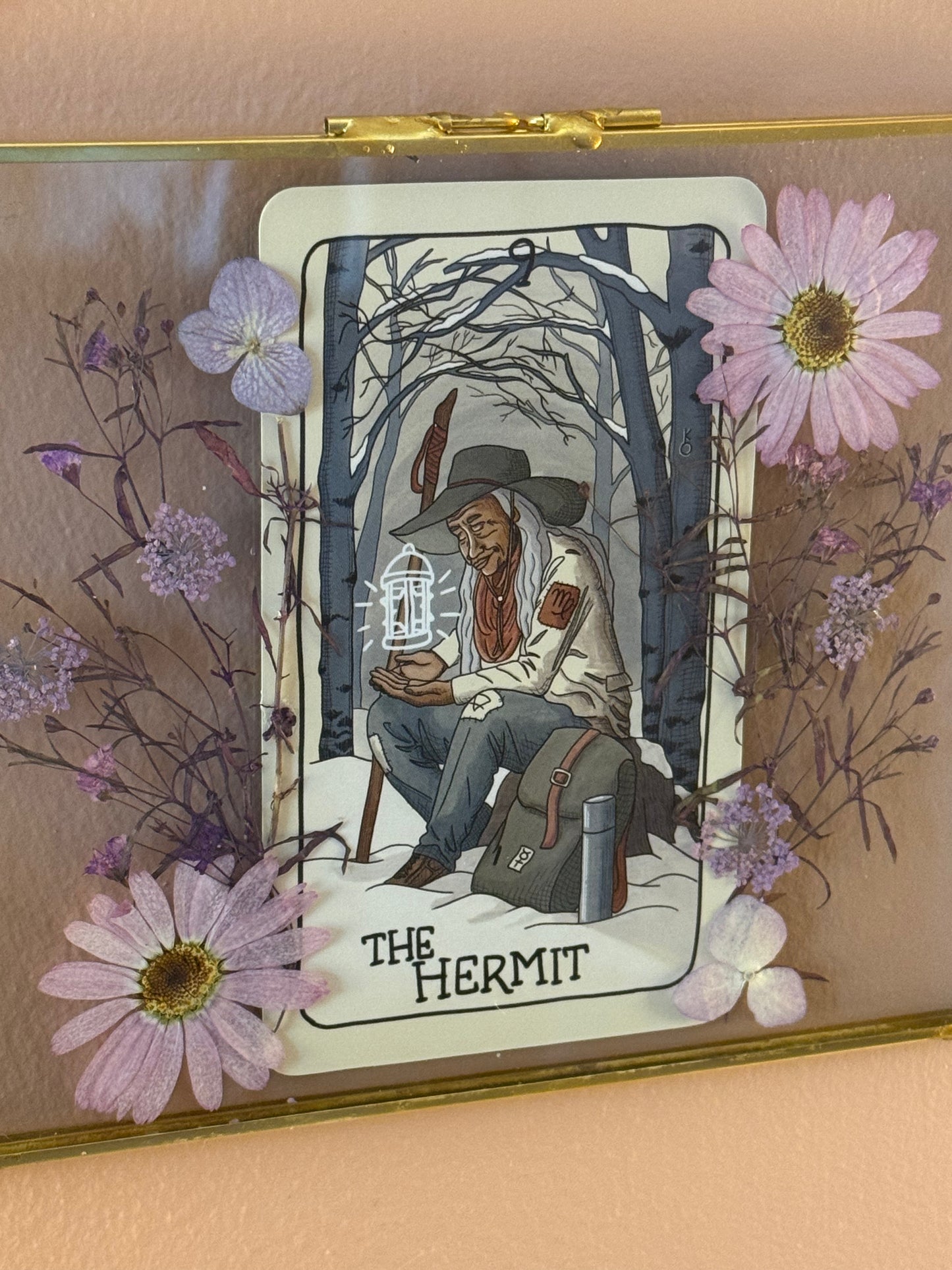 "The Hermit" Tarot Hanging Glass Frame