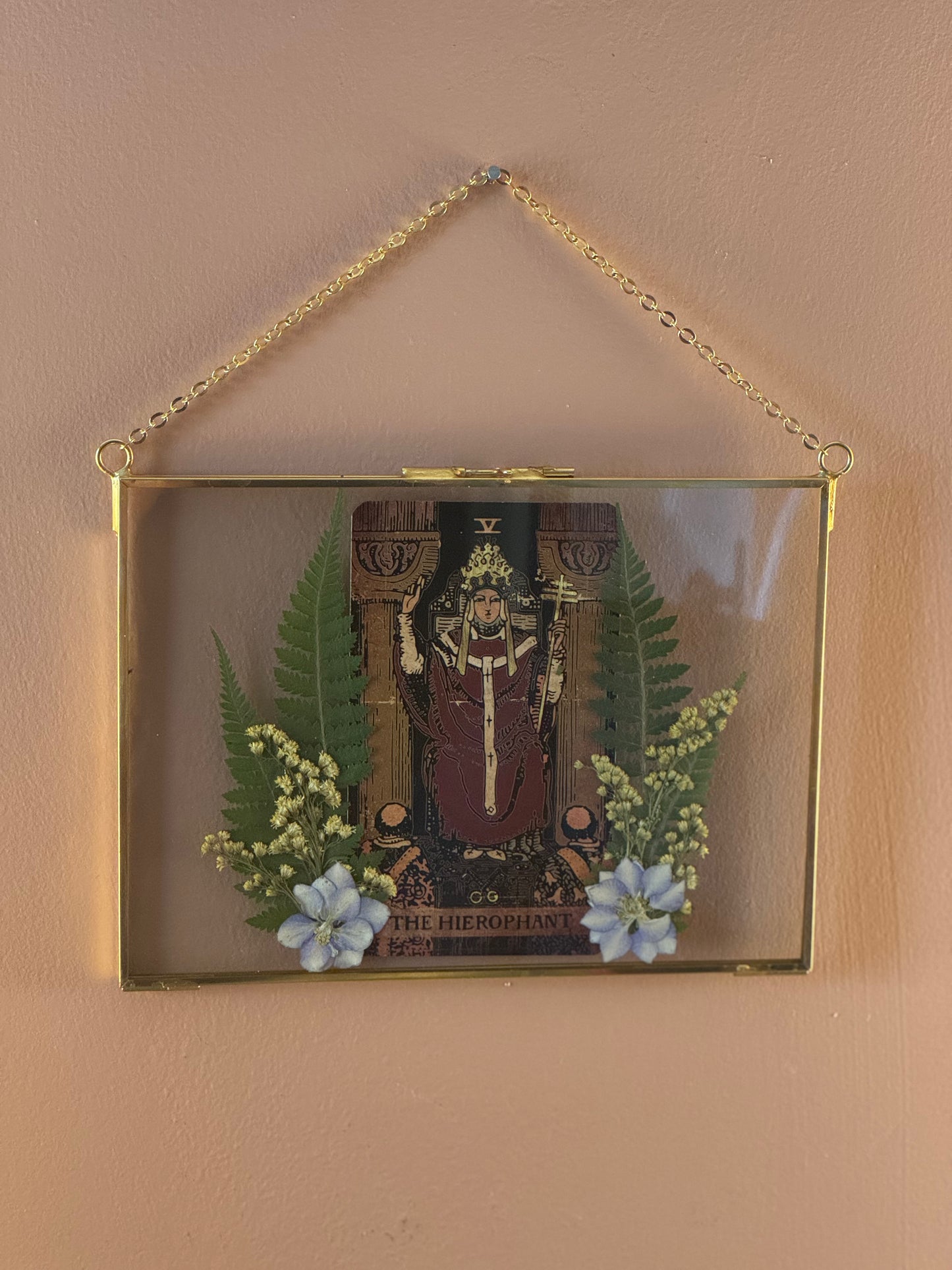 "The Hierophant" Tarot Hanging Glass Frame