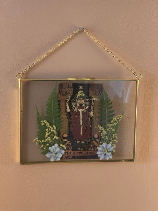"The Hierophant" Tarot Hanging Glass Frame