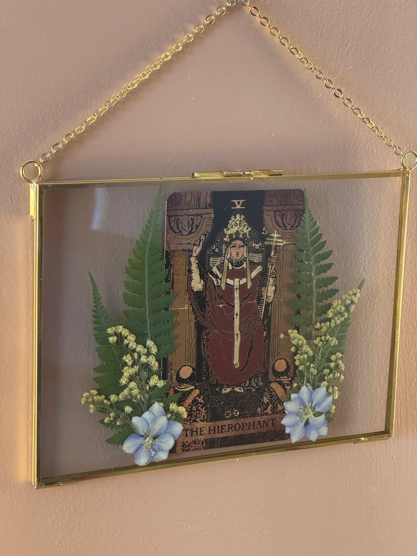 "The Hierophant" Tarot Hanging Glass Frame